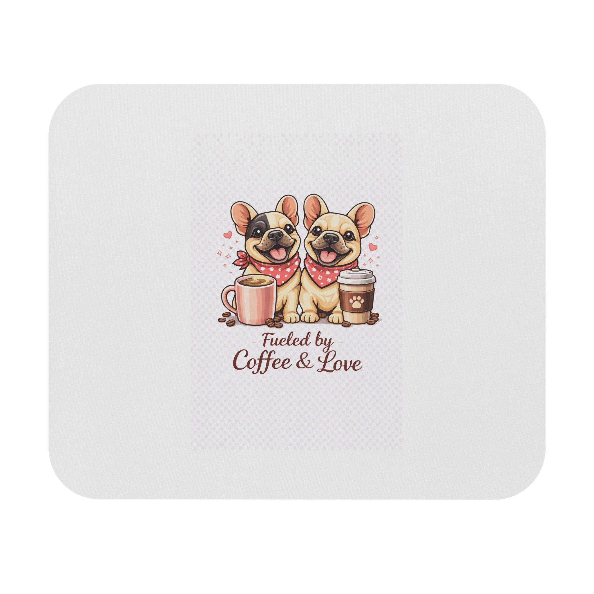 Fueled by Coffee and Love Cute French Bulldog Desk Mat